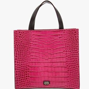 NWT Frances Valentine Margo Croc-Embossed Tote Pink - The Perfect Pink Tote